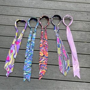 Vintage Scarf Headbands Set of Five. One Size.